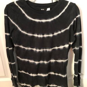 Black and white tie dye long sleeve